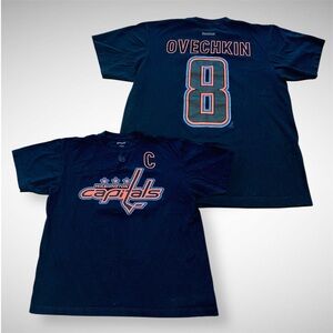 Reebok | Washington Capitals | Ovechkin T-Shirt Jersey #8 Blackout NHL Hockey
